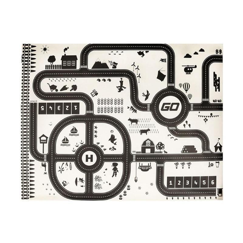 Baby Playing Mat Kids Boys Crawling Carpet Cute Cartoon Traffic Park Map Mat Toys for Children In Modern New City Design