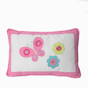 Butterfly Flower Pink Print Patchwork Twin Cotton Reversible Quilt Bedding Set