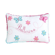 Ballerina Girl Pink Floral Dot Print Patchwork Cotton Reversible Quilt Bedding Set