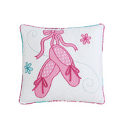 Ballerina Girl Pink Floral Dot Print Patchwork Cotton Reversible Quilt Bedding Set