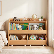 Kids Storage Organizer with Rolling Drawers & Bookshelf